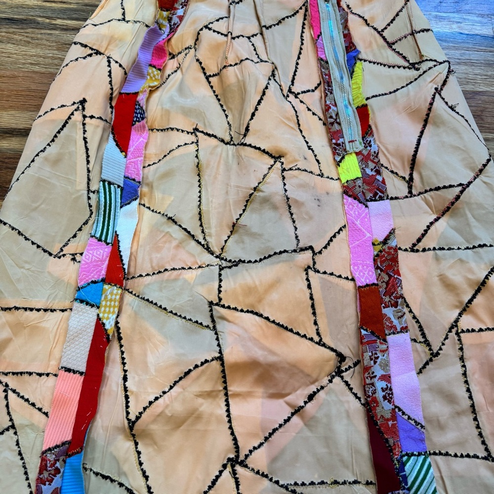Vintage 60’s Patchwork A-Line Skirt  Multicolor Approx Size M See Measurements - Picture 6 of 12